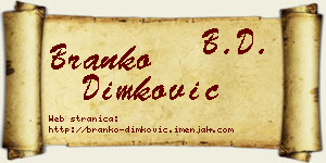 Branko Dimković vizit kartica